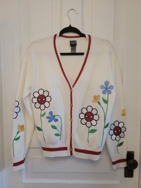Marvel Spider-Man White Cardigan Colorful  Embroidery